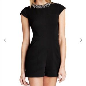 Ted Baker “Evelin” Embellished Neck Romper